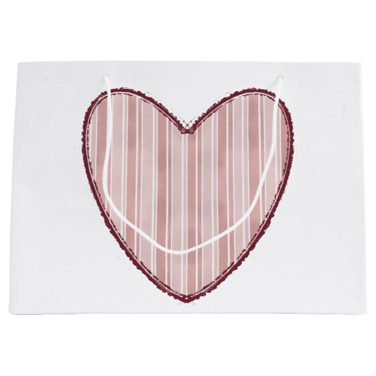 Striped Heart Große Geschenktüte (Vorderseite)