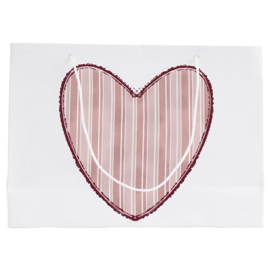 Striped Heart Große Geschenktüte (Rückseite)