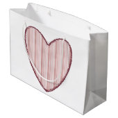 Striped Heart Große Geschenktüte (Rückseite Schrägansicht)