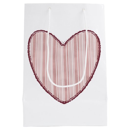 Striped Heart Mittlere Geschenktüte (Rückseite)