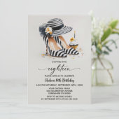 Striped High Heel Shoes 18th Birthday Einladung (Stehend Vorderseite)
