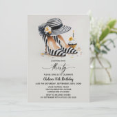 Striped High Heel Shoes 30th Birthday Einladung (Stehend Vorderseite)