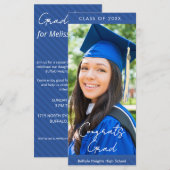 Striped High School Graduation Party Invitation (Vorne/Hinten)