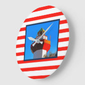 Striped Hilton Head Island Harbour Town Lighthouse Große Wanduhr (Winkel)