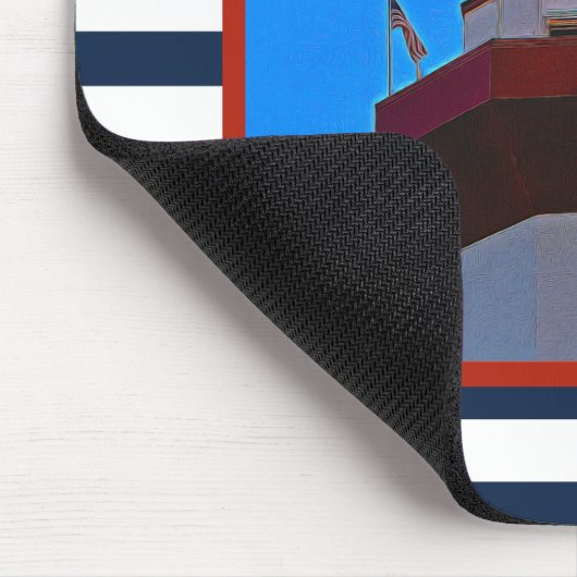 Striped Hilton Head Island Harbour Town Lighthouse Mousepad (Ecke)