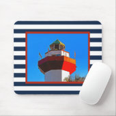 Striped Hilton Head Island Harbour Town Lighthouse Mousepad (Mit Mouse)