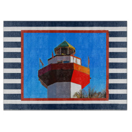 Striped Hilton Head Island Harbour Town Lighthouse Schneidebrett