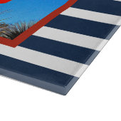 Striped Hilton Head Island Harbour Town Lighthouse Schneidebrett (Ecke)