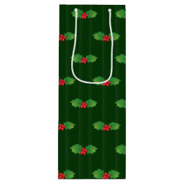 Striped Holly Berries Geschenktüte Für Weinflaschen