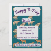 Striped Hyenas Happy Birthday Einladung (Vorderseite)