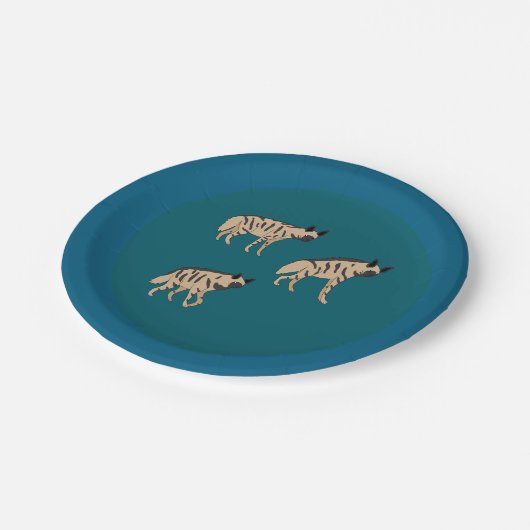 Striped Hyenas Pappteller (Schrägansicht)