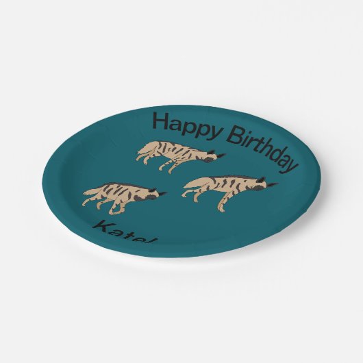 Striped Hyenas Pappteller (Schrägansicht)