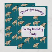 Striped Hyenas Thank you Card Einladung (Vorne/Hinten)