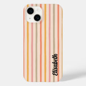 Striped iPhone Case mit Name | Benutzerdefinierter (Rückseite)