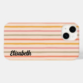 Striped iPhone Case mit Name | Benutzerdefinierter (Rückseite (Horizontal))
