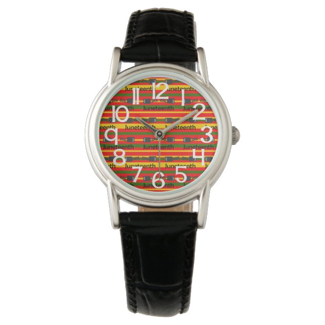 Striped Juneteenth Armbanduhr (Vorderseite)