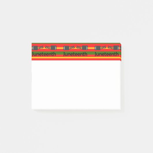 Striped Juneteenth Post-it Klebezettel (Vorderseite)
