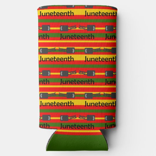 Striped Juneteenth Selters Dosenkühler (Rückseite)