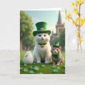 Striped Kitten Shamrock Card Karte (Gelbe Blume)