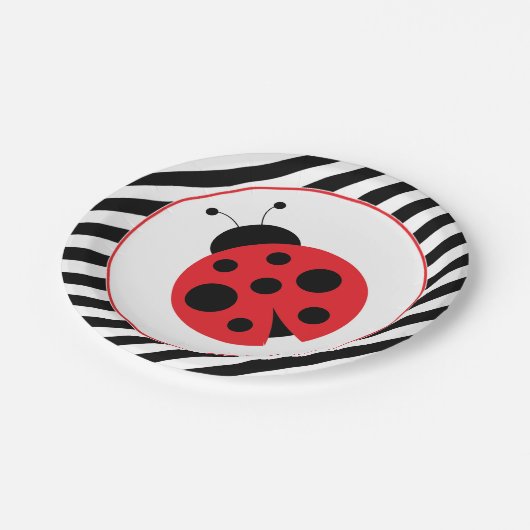 Striped Ladybug Party Teller (Schrägansicht)