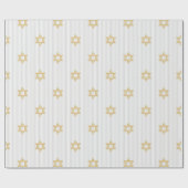 Striped Light Silver Jewish Star of David Geschenkpapier (Flach)