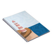 Striped Lighthouse Landscape Notebook Notizblock (Rechte Seite)