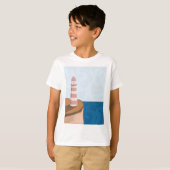Striped Lighthouse Landscape T - Shirt (Vorne ganz)
