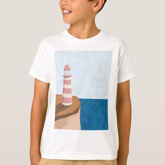 Striped Lighthouse Landscape T - Shirt (Vorderseite)