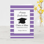 Striped Lila Class of 2025 Abschluss Karte (Gelbe Blume)