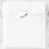 Striped Marlin (mit Titel) Runder Aufkleber (Tasche)