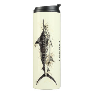 Striped marlin Vintag Fisherman Gift Thermosbecher