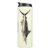 Striped marlin Vintag Fisherman Gift Thermosbecher (Nach rechts gedreht)