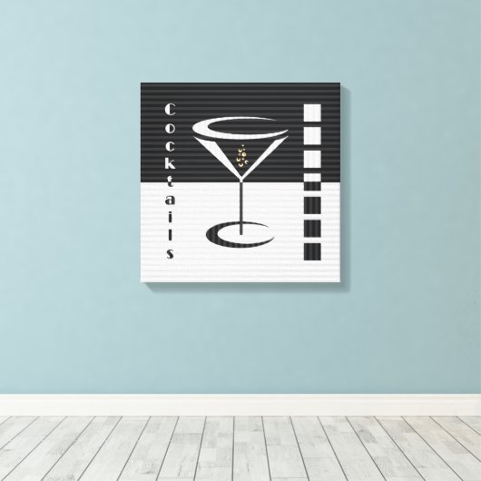 Striped Martini Leinwanddruck (Insitu (Holzboden))