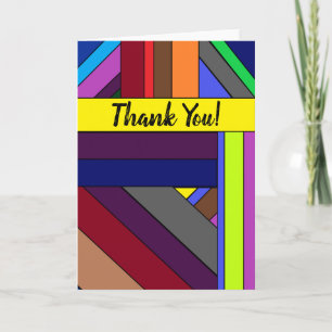 Striped mehrfarbiges Design, Danke! Karte