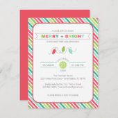 Striped Merry + Helle Weihnachts-Einladung Einladung (Vorne/Hinten)