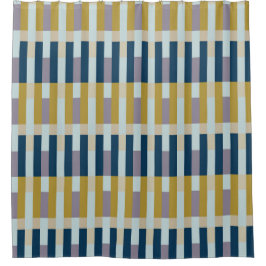Striped Minimalist Green Blue Duschvorhang
