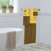 Striped Modernes, gelb-braunes Monogramm Badhandtuch Set