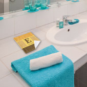 Striped Modernes, gelb-braunes Monogramm Badhandtuch Set