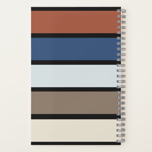 Striped Monogrammed Full Name Notes Notizblock (Rückseite)