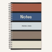 Striped Monogrammed Full Name Notes Notizblock (Vorderseite)