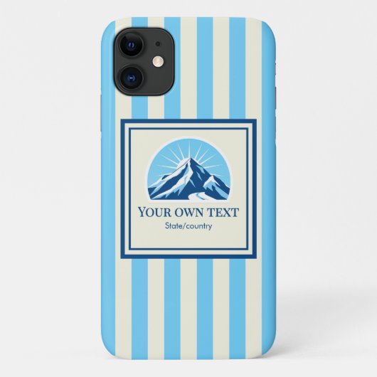 Striped Mountain ski resort name Case-Mate iPhone Hülle (Rückseite)