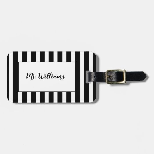 Striped Mr. Luggage Tag Gepäckanhänger (Vorderseite horizontal)