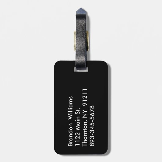 Striped Mr. Luggage Tag Gepäckanhänger (Rückseite vertikal)