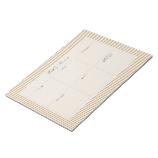 Striped Mustard Weekekly Planner Tränaway Notizblo Notizblock (angewinkelt)