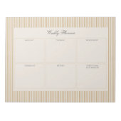 Striped Mustard Weekekly Planner Tränaway Notizblo Notizblock (Vorderseite)