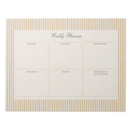 Striped Mustard Weekekly Planner Tränaway Notizblo Notizblock