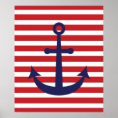 Striped Nautical Anchor Poster (Vorne)