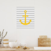 Striped Nautical Anchor Poster (Küche)