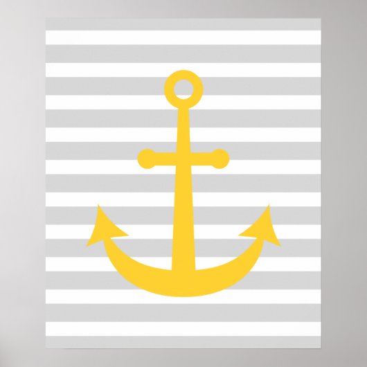 Striped Nautical Anchor Poster (Vorne)