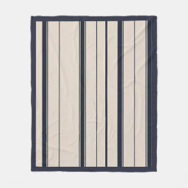 Striped Navy Blue and Cream  Fleecedecke